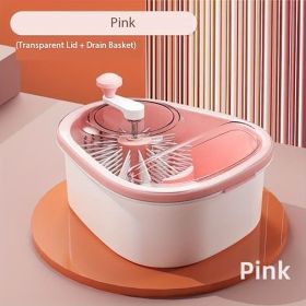 1pc Transparent Lid and Fruit Drain Basket (Color: Ascension Powder)